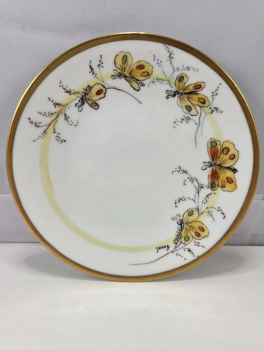 Vintage Hand-Painted Gilded Butterfly Plate 6